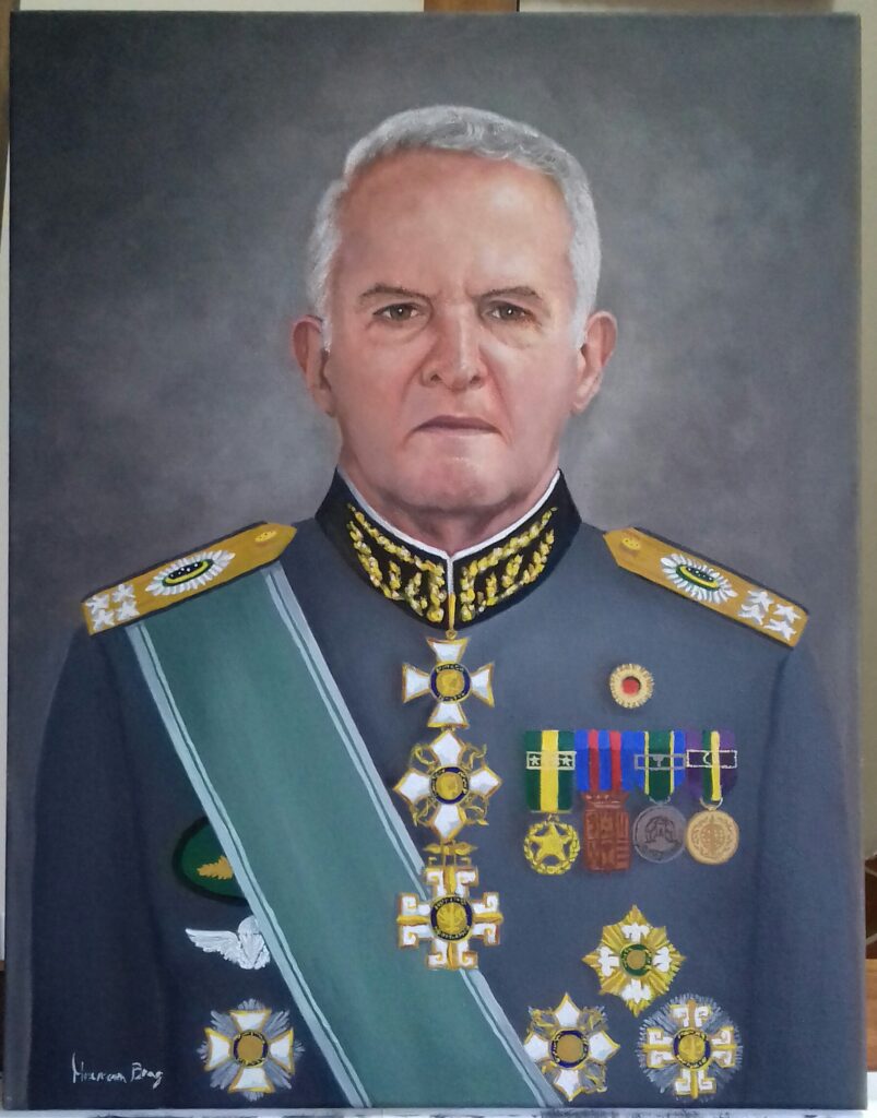 Retrato de óleo sobre tela do general Geraldo Miotto, de autoria de Maureen Rose Martini Braz